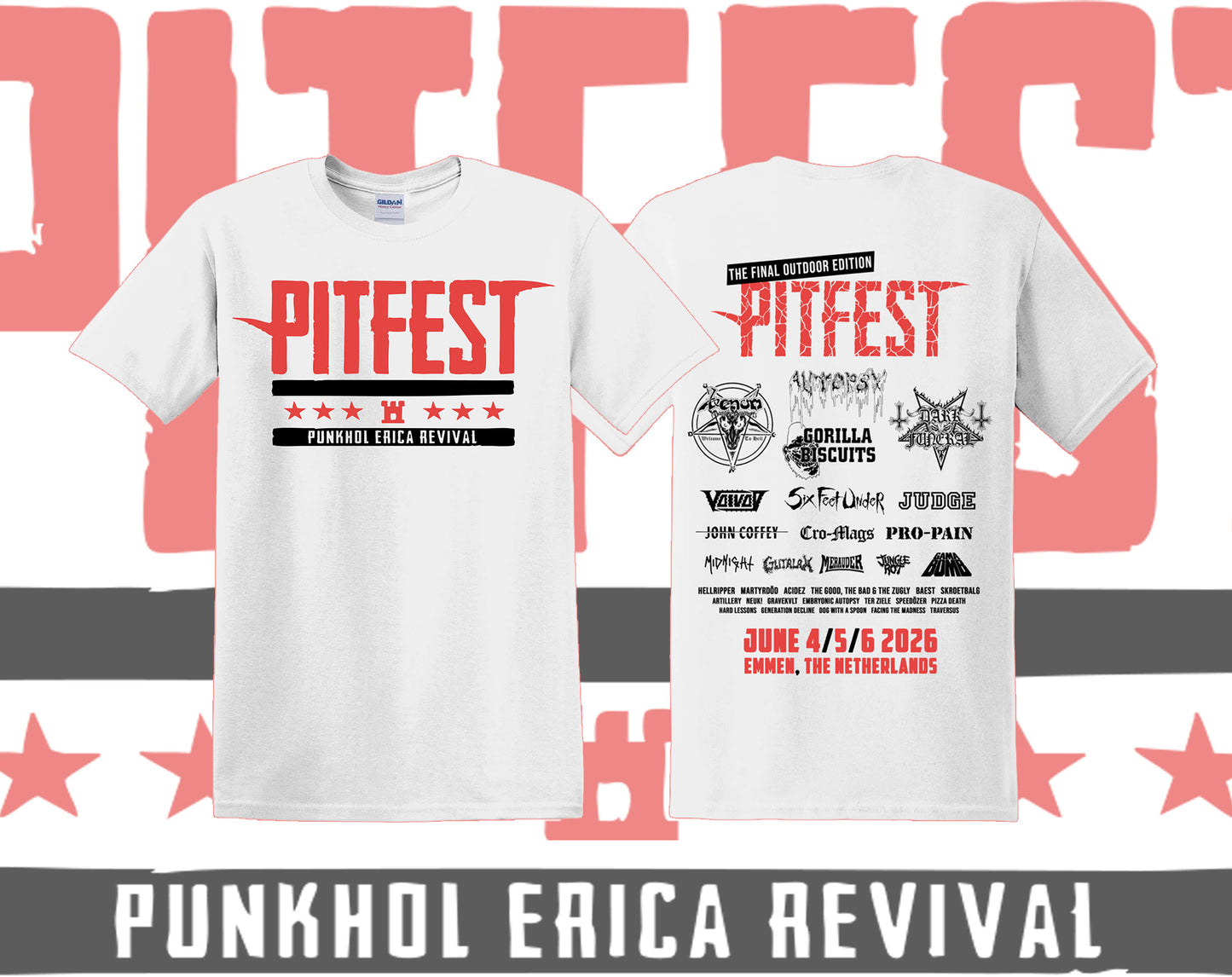 Pitfest Punkhol 2026 Festival t-shirt (pre-order, festival pickup only)